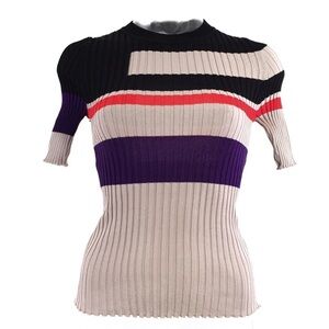 Seek The Label Fitted Ribbed Short Sleeve Top S